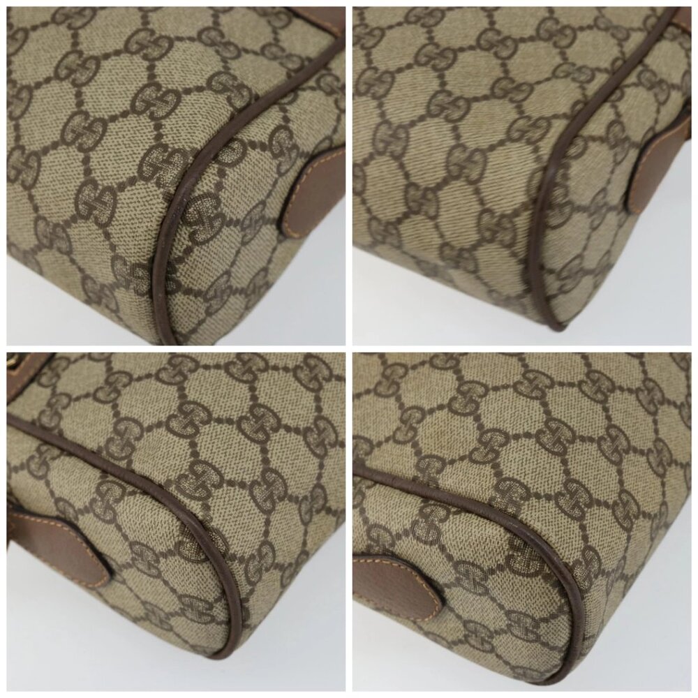 GUCCI GG Supreme Web Sherry Line Shoulder Bag PVC Beige Gold Red Auth bs29489 - Picture 15 of 16